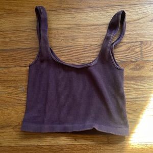 FP Movement Happiness Runs Square Neck Crop Tank XS/S Plum. 
No outer logo
